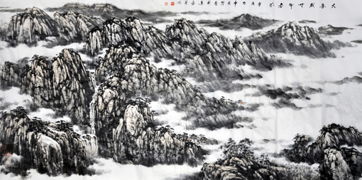 《大岳盛世舞春风》135x65cm