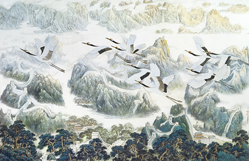 神州大地 1993年 104cm×164cm（徐震时 金家翔 张晓君作，全国获奖作品，入编 《中国现代美术全集》）